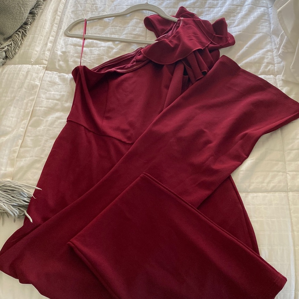 Casual Sleeveless Ruffle One Shoulder High Waist Long Jumpsuit